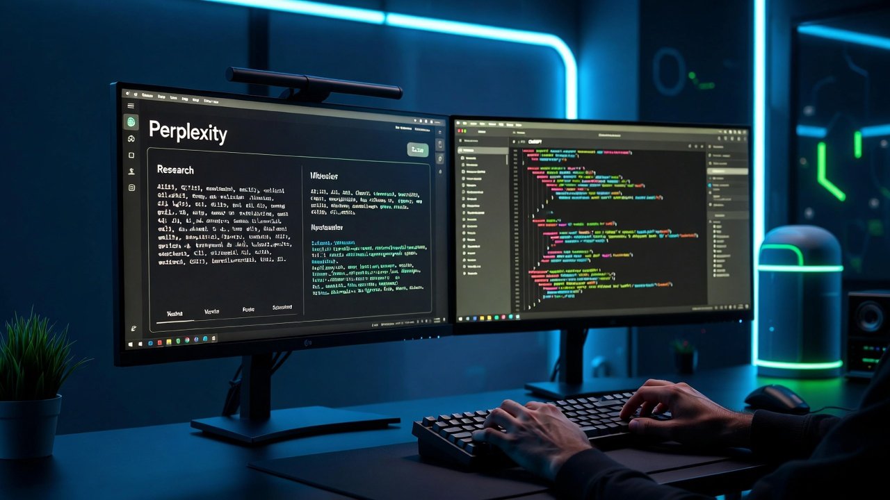 User switching between Perplexity and ChatGPT interfaces in workflow