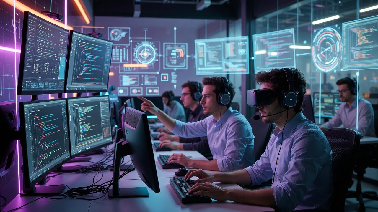 Developer team implementing AI-native development pipeline