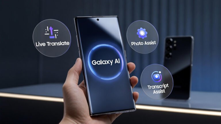 Samsung Galaxy S26 Ultra with Galaxy AI features highlighted