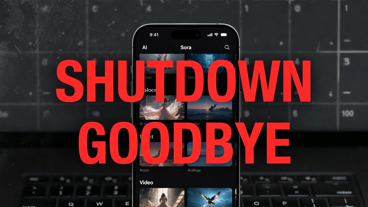 Sora AI video generation app interface with dramatic shutdown announcement