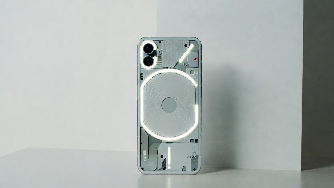 Nothing Phone (4a) Pro in silver with active Glyph Matrix notifications