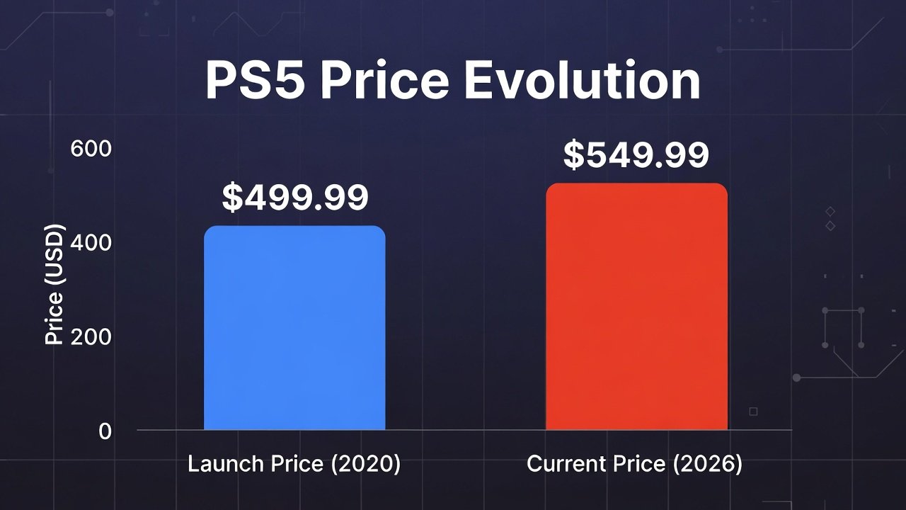 PS5 price comparison chart 2020 vs 2026