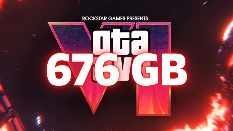 GTA VI logo with massive storage warning text