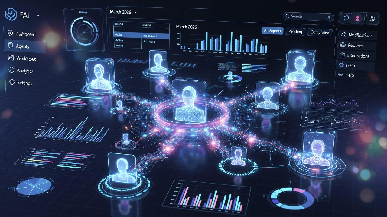 Multi-agent AI orchestration dashboard in enterprise environment