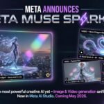 Meta Muse Spark AI model announcement with image and video generation examples