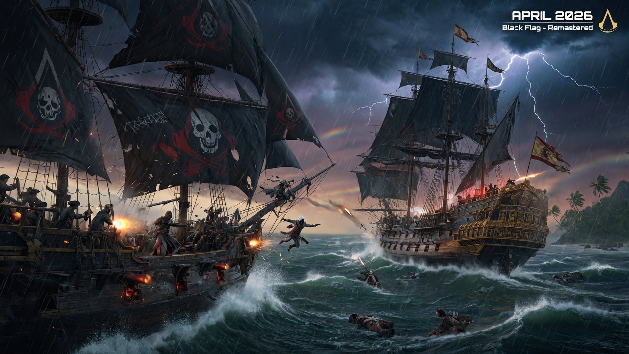 Black Flag naval combat concept art updated for remake