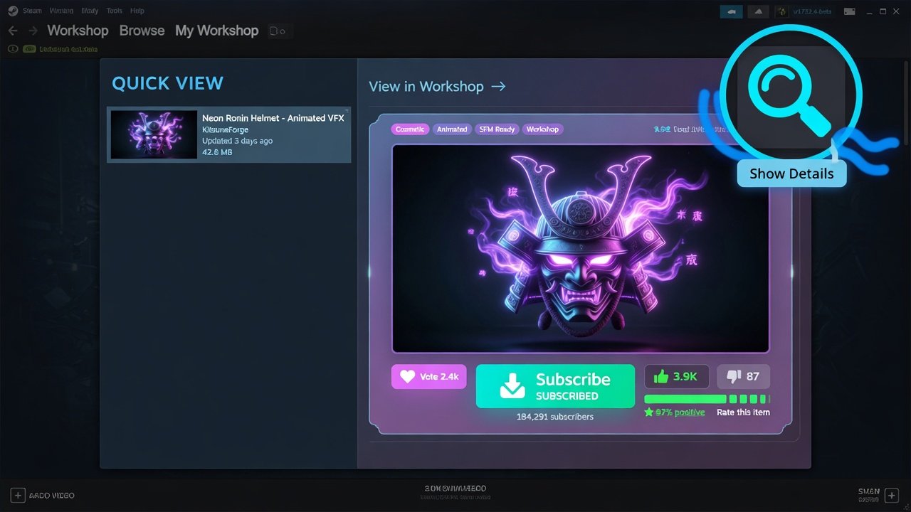 Steam Deck showing improved Workshop browsing